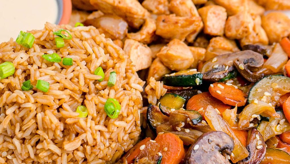 Juicy Hibachi Chicken: A Savoury Japanese-Style Favourite for the UK Kitchen 2 Now introducing hibachi grill options Select from vegetables chicken jumbo shrimp steak scallop or a combination of the above 1