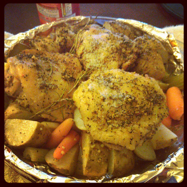 Easy Garlic Parmesan Chicken and Potatoes 5 Roast chicken