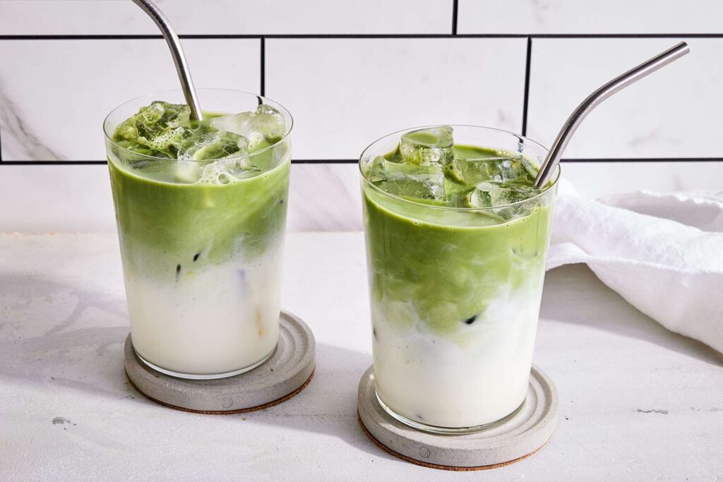 Cafés Serving Iced Matcha Latte with Coconut Milk
