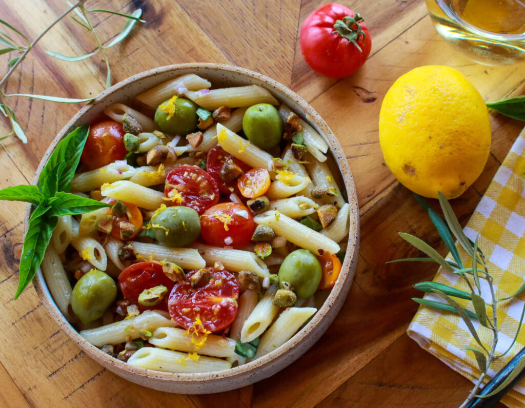 lemon pasta salad image
