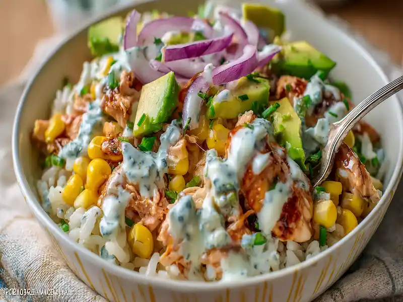 Street Corn Chicken Rice Bowl