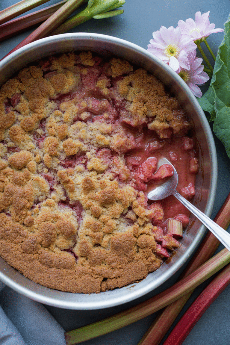rhubarb crisp with crumble topping image