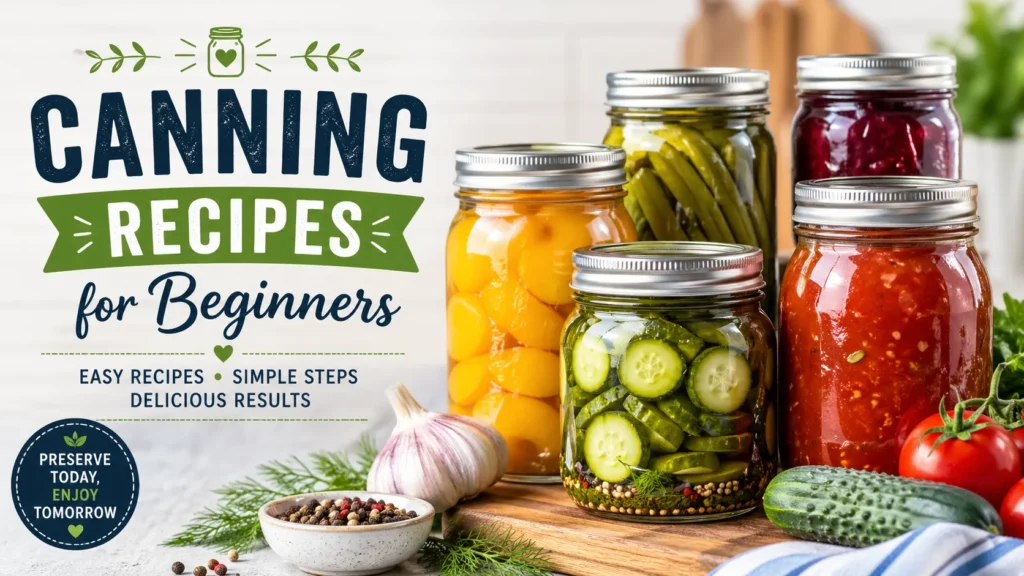 Canning Recipes for Beginners: A Complete Guide to Easy, Safe & Delicious Home Preserving 1 easy canning recipes