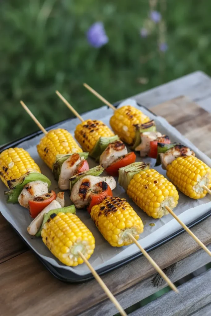 20 Summer Skewers Recipes That Turn Every BBQ Into a Flavour-Packed Feast 18 chicken and grilled corn skewers golden sfVQCDKTSvqZAvaRNDZF7w HrgMo8JJRYC3na41gwKCxw cover