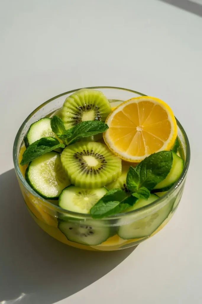 12 Green Fruit Salad Recipe ideas: Fresh, Healthy & Easy Ideas for Everyday Eating 9 a detox fruit salad with cucumber kiwi m 5MGqUZovQ9W L6yh 1nRdA 3YXsLokoRMCsW wp8ow3LA cover 1