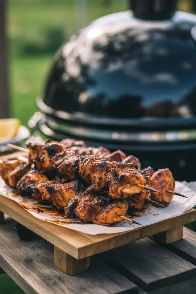 14 Chicken Kabob Air Fryer Recipes: Juicy, Easy & Flavour-Packed Ideas for Every Occasion 6 bbq chicken kabobs coated in thick smoky lbFqdohRThGctSeHuzWpGw ycdd89LUQf2YPgzFApRlig cover