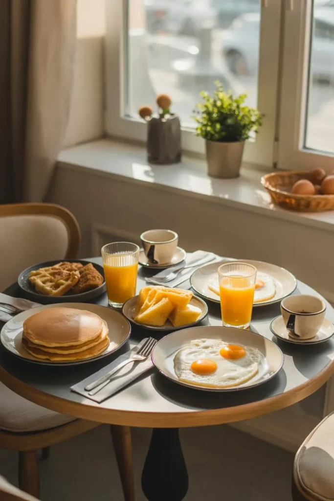 15 Catering Ideas Food Party: Creative, Easy & Crowd-Pleasing Menu Inspiration 12 brunch table with pancakes waffles eggs MEejiHPwSUCFm2JgK4Ow A 8PF4fZGNRYqccoJPzUwNyw cover