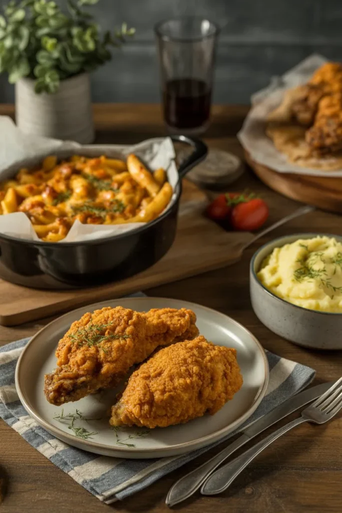 15 Catering Ideas Food Party: Creative, Easy & Crowd-Pleasing Menu Inspiration 9 comfort food spread with fried chicken p 9QyAL4X QQWjVhfDL1MlHA 1c8DXqgBRQ KaIirJCF4hQ cover