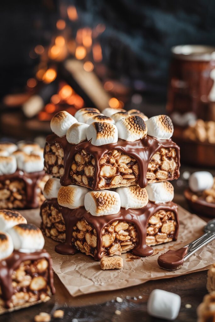 12 Homemade Rice Krispies Treats Recipes That Will Ruin Every Store-Bought Version for You 3 decadent smores rice krispies treats wit IGUy5UTWVuKaznTKkvMKtQ PUcmnAhcQMaKAMYNzNI4Hw cover