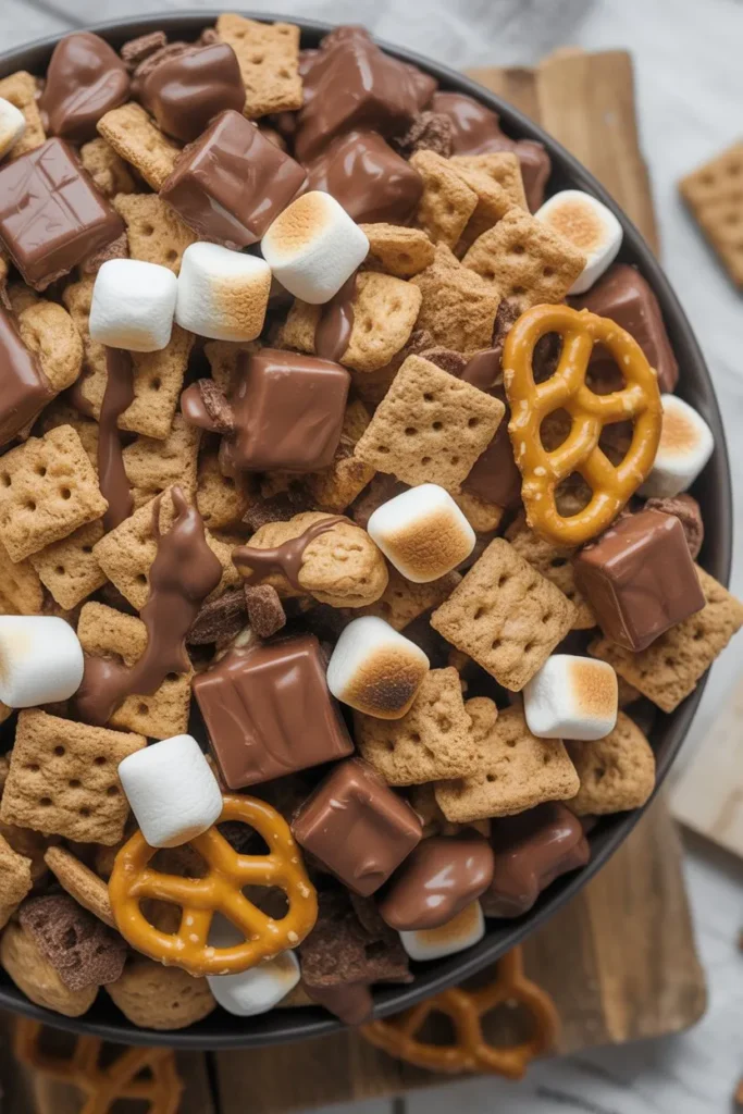 15 Snack Mix Recipes Sweet and Salty That Turn Everyday Ingredients Into Addictive Treats 7 fun smores snack mix with golden graham 1NnMuc1 SZuY0Wc7kjb79g pBGqIIvRSj6oTpv7HylSlg cover 1