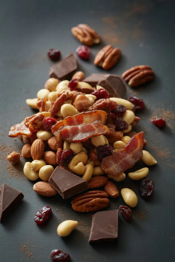 15 Snack Mix Recipes Sweet and Salty That Turn Everyday Ingredients Into Addictive Treats 4 gourmet snack mix with candied bacon pie L2f5T4RsQ2KCosq38lKe6A wvnuNJIGSmu4JVXAdBhcdw cover 1
