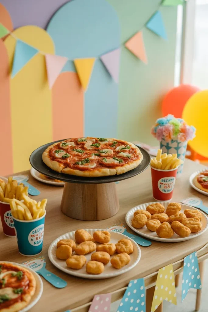 15 Catering Ideas Food Party: Creative, Easy & Crowd-Pleasing Menu Inspiration 14 kids party food table with mini pizzas n xftJKzQzQBqTMYy6MVZc1g XDxtLtiOSrytMbnfYsqbTg cover 1