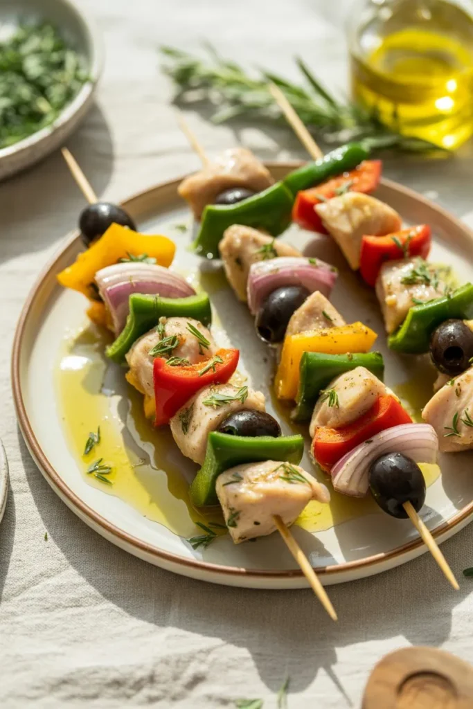 14 Chicken Kabob Air Fryer Recipes: Juicy, Easy & Flavour-Packed Ideas for Every Occasion 7 mediterranean chicken kabobs with olives mbVJ3YH5TtCjoKUyi4ECDw OcmIPzB Tx2MSVTe1doU6w cover