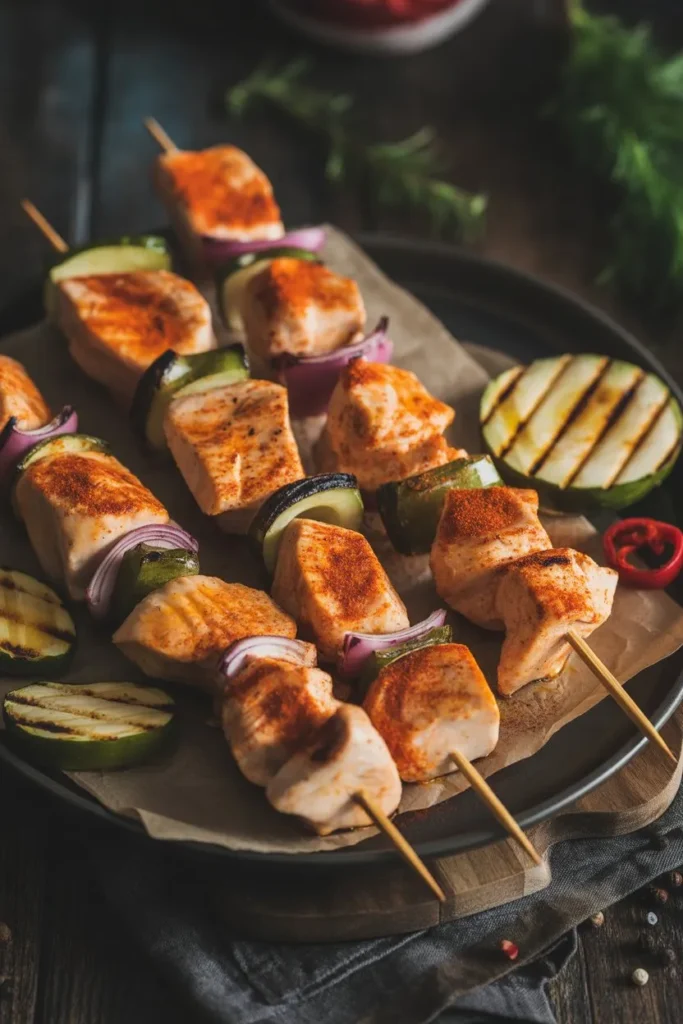 14 Chicken Kabob Air Fryer Recipes: Juicy, Easy & Flavour-Packed Ideas for Every Occasion 3 spicy paprika chicken kabobs glowing wit 2Dmor3QaQPW00z6boBTHgw xTx1BwqdRYarbOr9Eq OAA cover