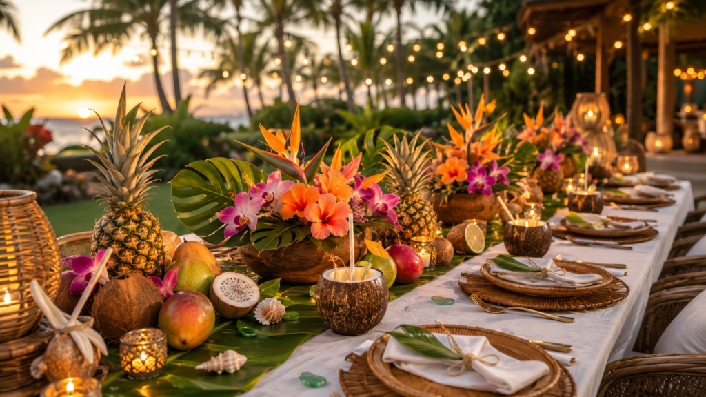 20 Aloha Party Table Decoration Ideas That Don't Look Like a Party Store Threw Up Tiki 1 aloha party table decoration