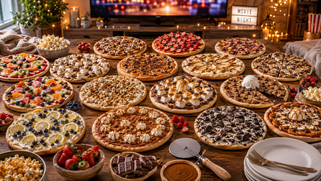 17 Easy Dessert Pizza Recipes That Turn Movie Night Into an Event 1 dessert pizza recipes