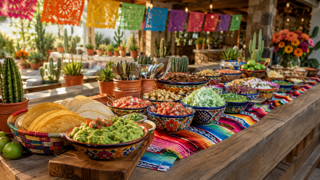 18 Taco Bar Decoration Ideas That Turn a Buffet Table Into the Party 1 taco bar decoration ideas