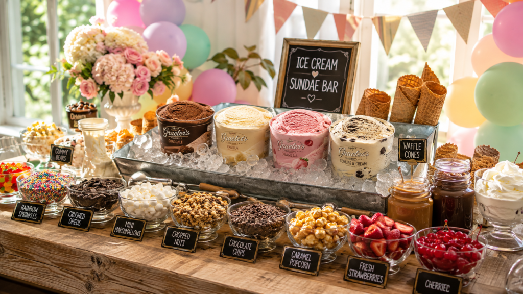 16 Ice Cream Sundae Bar Ideas That Actually Work for a Crowd 1 ice cream sundae bar ideas