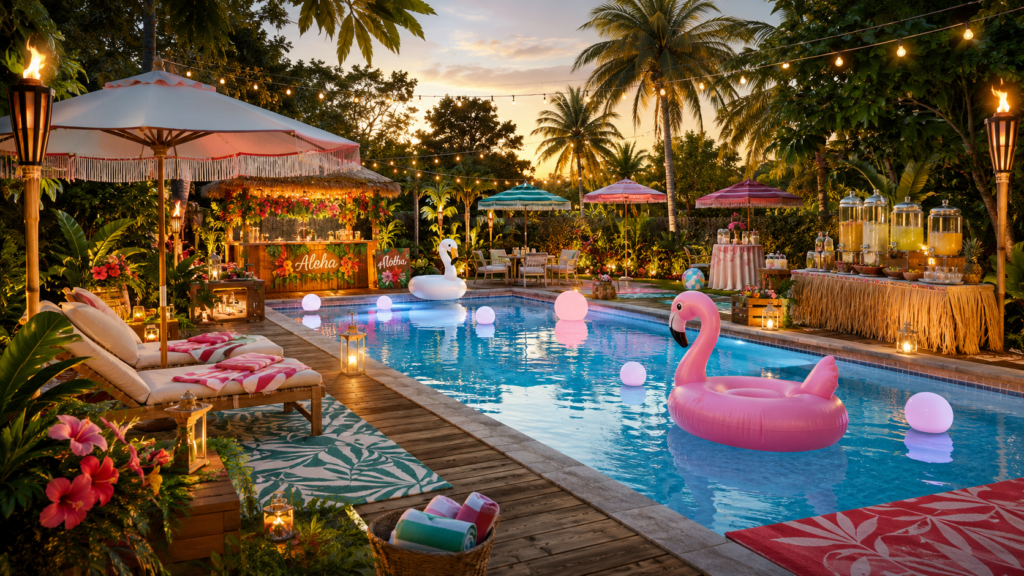 21 Pool Party Decoration Ideas That Turn a Backyard Into a Destination 1 Pool Party Decoration