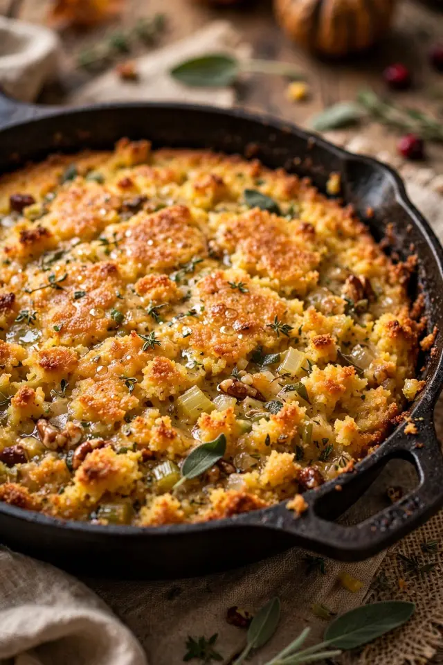 10 Dolly Parton Recipes That Bring Southern Comfort Home 5 Southern cornbread dressing recipe baked golden in cast iron