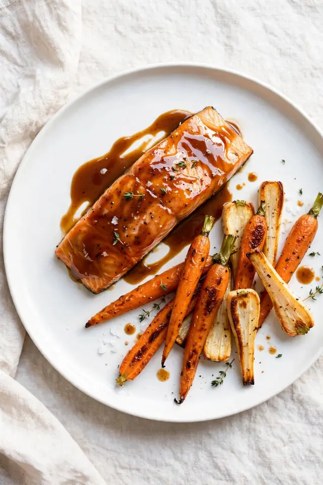 12 Fall Dinner Recipes You'll Make on Repeat All Season Long 11 Cider-glazed salmon with roasted root vegetables