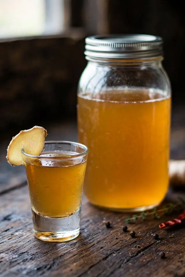 The Best Fire Cider Recipe (Ready in 15 Minutes, No Special Equipment Needed) 4 Finished fire cider recipe served in a small glass shot